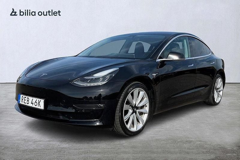 Svart Begagnad 2019 Tesla Model 3 Long Range AWD Sedan | 199 900 kr (Marknadspris) - Bild 1/3