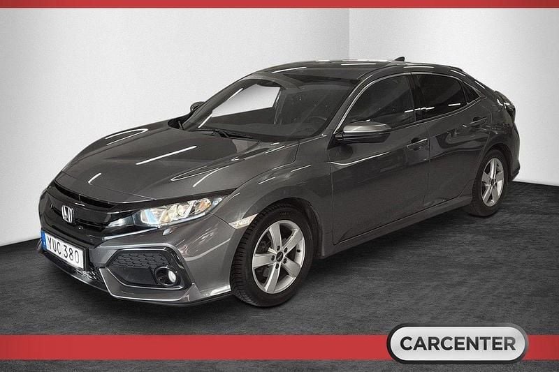 Mörkgrå Begagnad 2017 Honda Civic Elegance Halvkombi | 129 500 kr (Marknadspris) - Bild 1/4