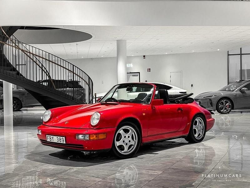 Röd Begagnad 1990 Porsche 911 Carrera Cabriolet Cab | 799 000 kr - Bild 1/4