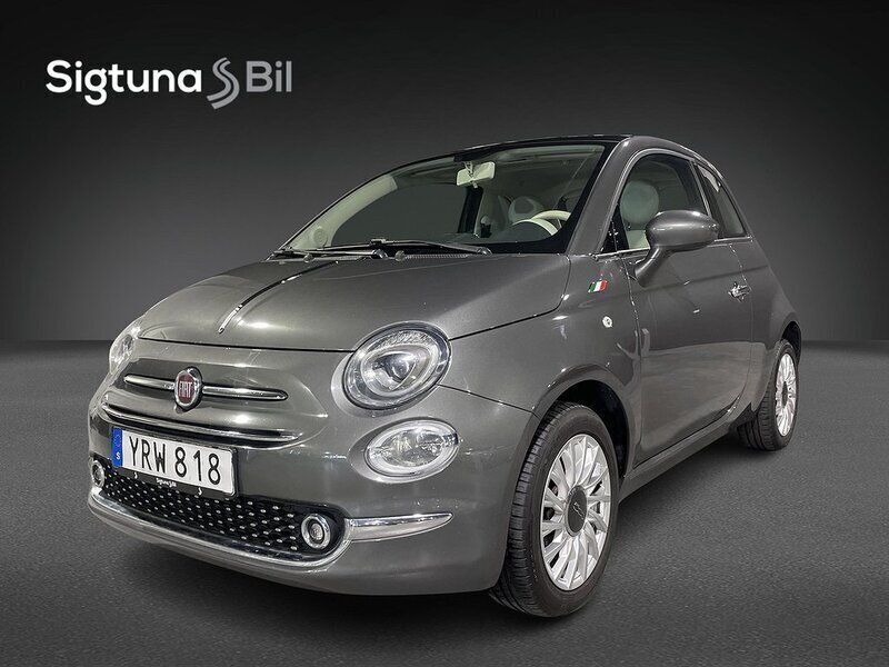 Grå Begagnad 2017 Fiat 500 Lounge Halvkombi | 89 900 kr (Marknadspris) - Bild 1/3