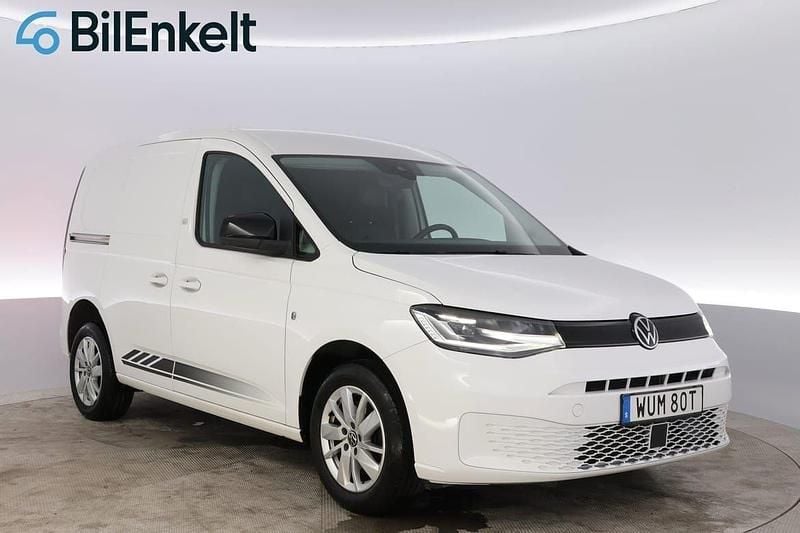 Vit Begagnad 2021 VW Caddy Minibuss | 198 900 kr (Superpris) - Bild 1/4
