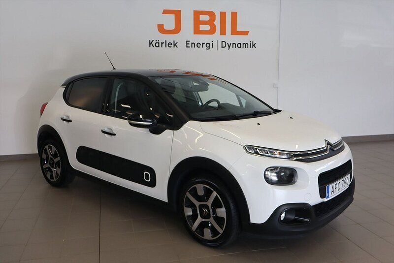 Vit Begagnad 2018 Citroën C3 Shine Halvkombi | 99 900 kr (Marknadspris) - Bild 1/4