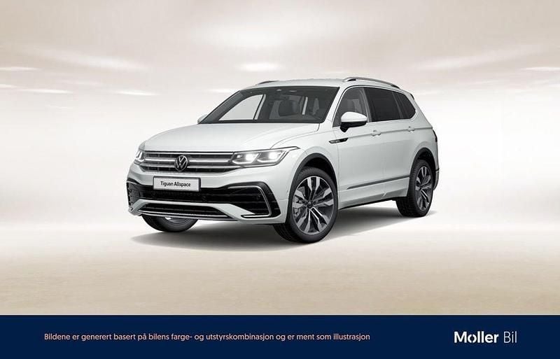 Vit Begagnad 2022 VW Tiguan Allspace R-line SUV | 379 900 kr (Lite dyr) - Bild 1/4