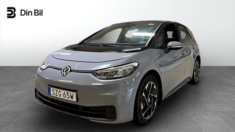 Grå (moonstone grey black) Begagnad 2022 VW ID.3 Pro Performance Halvkombi | 234 800 kr (Marknadspris) - Bild 1/4
