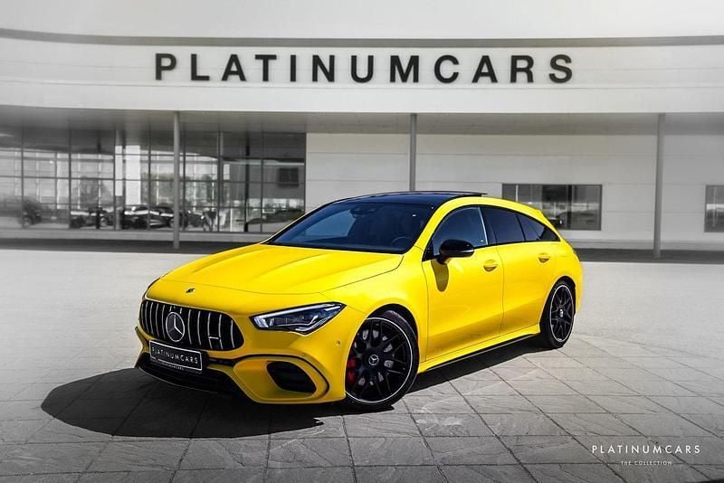 Gul Begagnad 2021 Mercedes CLA45 AMG Shooting Brake AMG Kombi | 569 000 kr (Marknadspris) - Bild 1/4