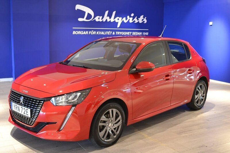 Röd Begagnad 2021 Peugeot 208 Active Halvkombi | 159 000 kr (Marknadspris) - Bild 1/3