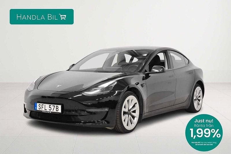 Svart Begagnad 2021 Tesla Model 3 Long Range AWD Sedan | 289 900 kr (Marknadspris) - Bild 1/3