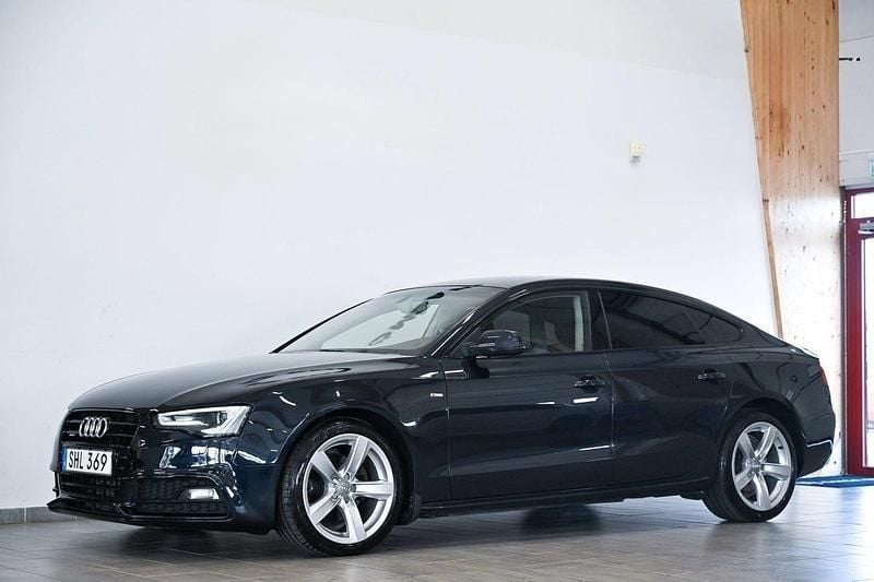 Blå Begagnad 2016 Audi A5 Sportback S-Line Halvkombi | 185 000 kr (Marknadspris) - Bild 1/4