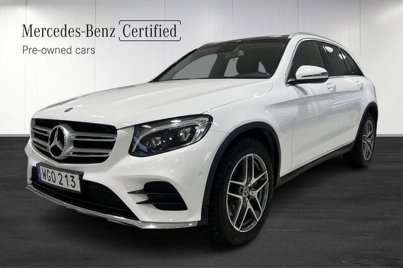 Vit Begagnad 2019 Mercedes GLC220 AMG line SUV | 377 900 kr (Lite dyr) - Bild 1/4