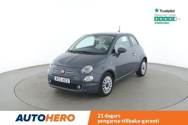 Grå Begagnad 2018 Fiat 500 Lounge Halvkombi | 117 000 kr (Marknadspris) - Bild 1/4