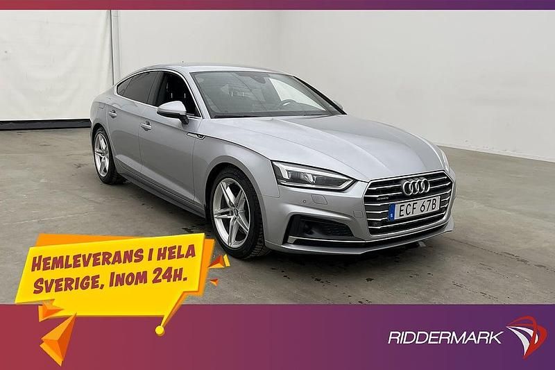 Silver Begagnad 2019 Audi A5 Sportback S-Line Halvkombi | 309 800 kr (Lite dyr) - Bild 1/3