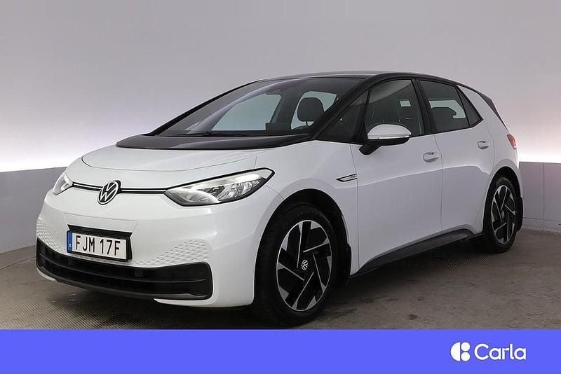 Vit Begagnad 2022 VW ID.3 IQ Drive Halvkombi | 242 900 kr (Bra pris) - Bild 1/3