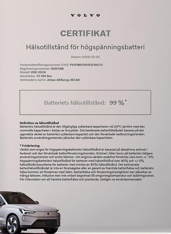 Blå Begagnad 2023 Volvo V90 Plus Kombi | 444 500 kr (Marknadspris) - Bild 1/1