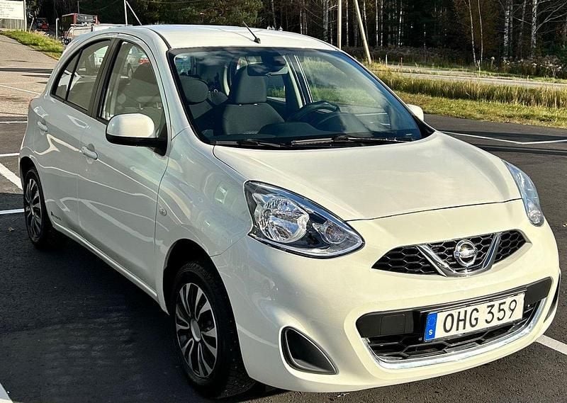 Vit Begagnad 2016 Nissan Micra Halvkombi | 59 900 kr (Superpris) - Bild 1/4