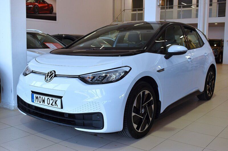 Vit Begagnad 2021 VW ID.3 Pro Performance Halvkombi | 219 000 kr (Bra pris) - Bild 1/4