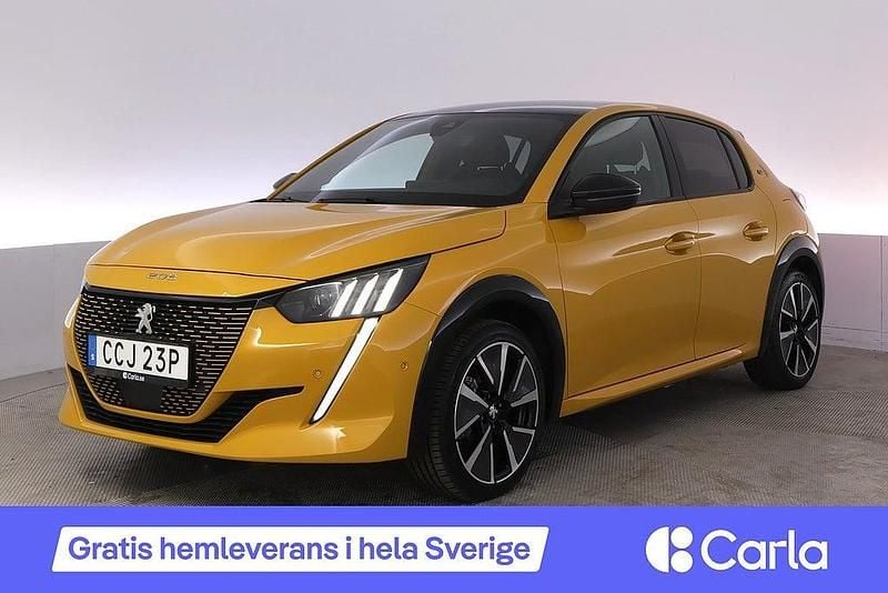 Gul Begagnad 2022 Peugeot e-208 GT Halvkombi | 194 900 kr (Marknadspris) - Bild 1/4