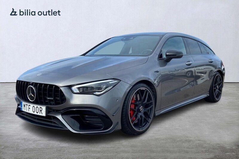 Mörkgrå Begagnad 2021 Mercedes CLA45 AMG Shooting Brake AMG Kombi | 489 900 kr (Marknadspris) - Bild 1/3