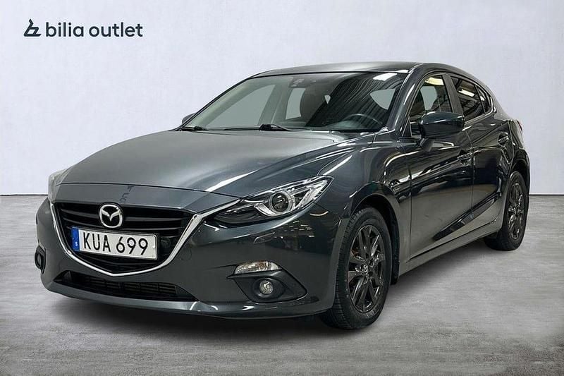 Grå Begagnad 2015 Mazda 3 Inclusive Halvkombi | 139 900 kr (Marknadspris) - Bild 1/3