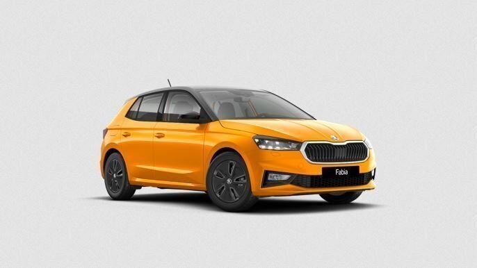 Orange (phoenix orange metallic b) Ny 2025 Skoda Fabia Selection Halvkombi | 2 695 kr - Bild 1/3