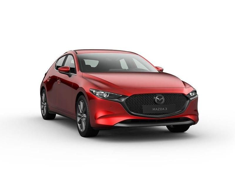 Röd Begagnad 2024 Mazda 3 Center-Line Halvkombi | 333 900 kr (Marknadspris) - Bild 1/4