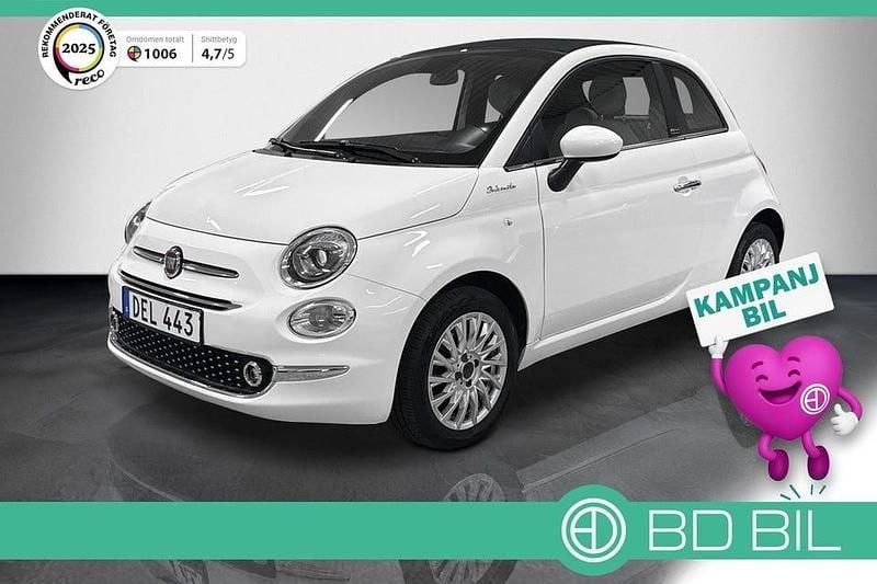 Vit Begagnad 2022 Fiat 500C Dolcevita Cab | 149 900 kr (Marknadspris) - Bild 1/3