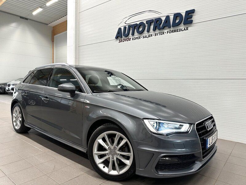 Grå Begagnad 2016 Audi A3 Sportback S-Line Halvkombi | 189 900 kr (Marknadspris) - Bild 1/4