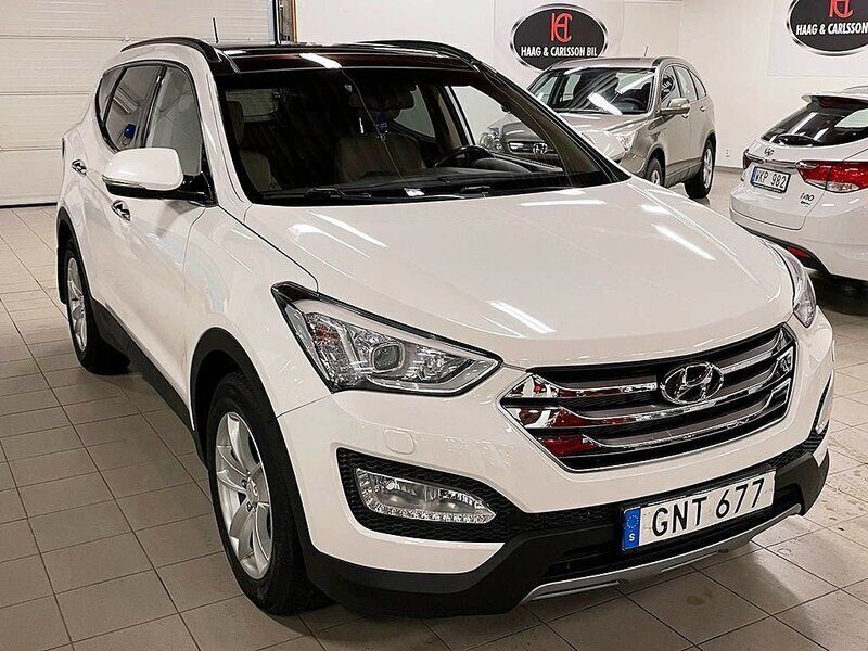 Vit Begagnad 2014 Hyundai Santa Fe Premium SUV | 139 000 kr (Lite dyr) - Bild 1/4