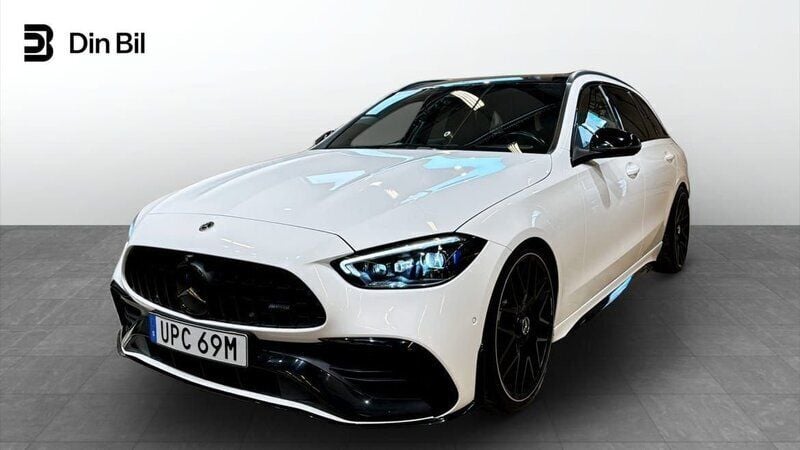 Vit Begagnad 2022 Mercedes C300e AMG Kombi | 389 900 kr - Bild 1/4