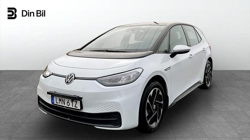 Vit Begagnad 2020 VW ID.3 Pro Halvkombi | 219 900 kr (Marknadspris) - Bild 1/4