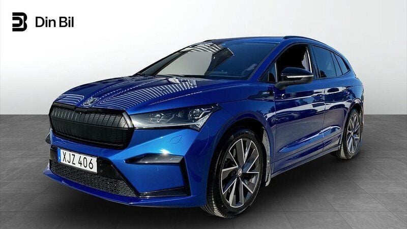 Blå Begagnad 2022 Skoda Enyaq iV SportLine SUV | 429 900 kr (Lite dyr) - Bild 1/4
