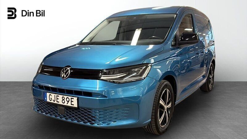 Blå (costa azul metallic) Begagnad 2022 VW Caddy Minibuss | 249 900 kr (Bra pris) - Bild 1/4