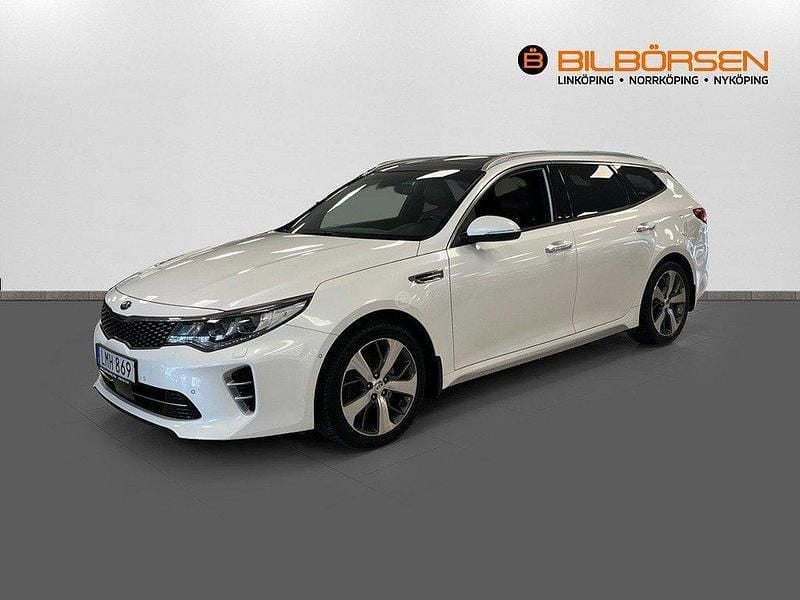 Vit (/swp/ snow white pearl) Begagnad 2016 Kia Optima GT-Line Kombi | 169 900 kr (Marknadspris) - Bild 1/4