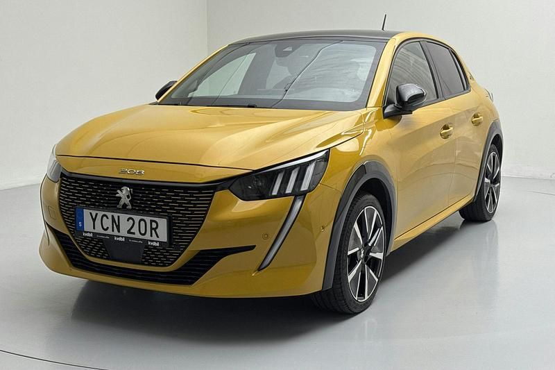 Gul Begagnad 2022 Peugeot e-208 GT Halvkombi | 178 000 kr (Bra pris) - Bild 1/4