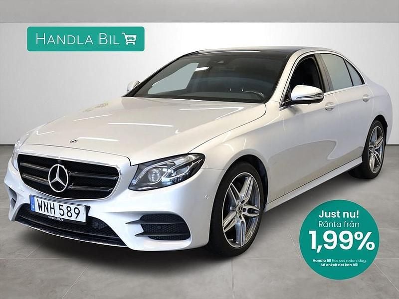 Silver Begagnad 2018 Mercedes E220 AMG Sedan | 309 900 kr (Bra pris) - Bild 1/4