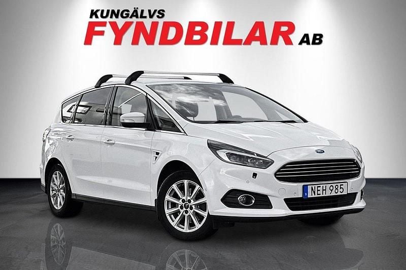 Vit Begagnad 2016 Ford S-MAX Business Edition Minibuss | 164 900 kr (Marknadspris) - Bild 1/4