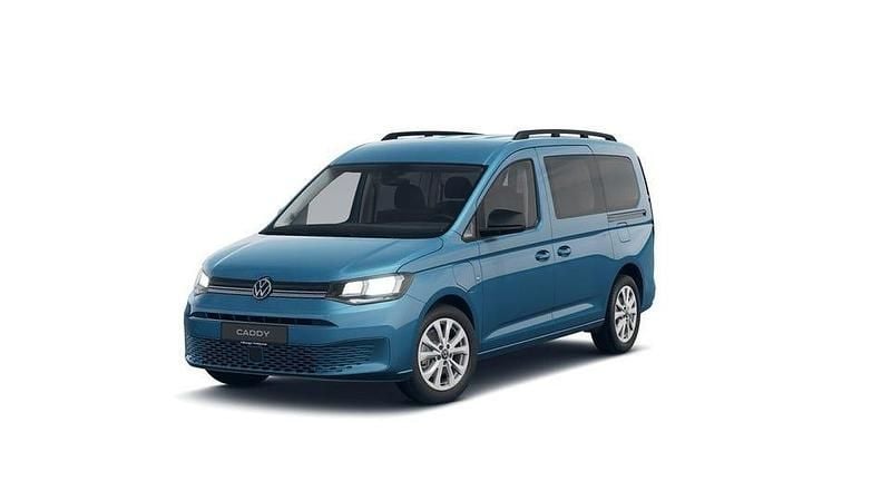 Blåmetallic Ny 2025 VW Caddy Maxi Life Minibuss | 580 000 kr - Bild 1/4