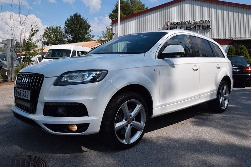 Vit Begagnad 2015 Audi Q7 S-Line SUV | 209 900 kr (Marknadspris) - Bild 1/4