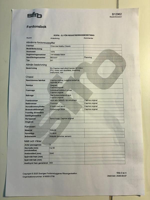 Begagnad Chevrolet Malibu 250 HK (183 kW) 1978 Sedan