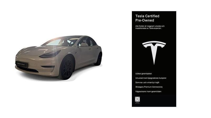 Begagnad Tesla Model 3 Standard Range Plus 239 kW (325 HK) 2020 Vit Sedan