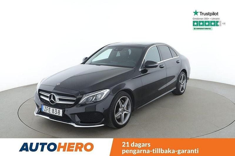 Svart Begagnad 2018 Mercedes C220 AMG line Sedan | 263 000 kr (Marknadspris) - Bild 1/4
