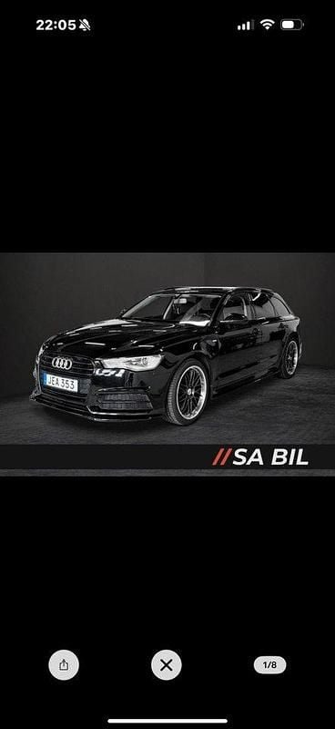 Svart Begagnad 2016 Audi A6 S-Line Kombi | 182 500 kr (Marknadspris) - Bild 1/4