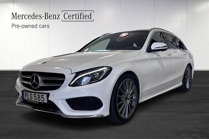 Vit (white) Begagnad 2017 Mercedes C220 AMG line Kombi | 229 900 kr (Marknadspris) - Bild 1/4