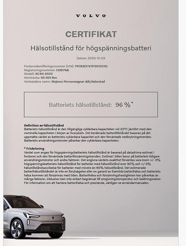 Begagnad Volvo XC40 Ultimate 169 kW (231 HK) 2022 Blå SUV