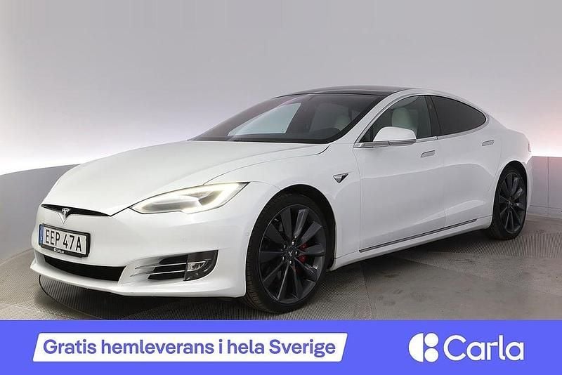 Vit Begagnad 2020 Tesla Model S Performance Halvkombi | 414 990 kr (Bra pris) - Bild 1/4