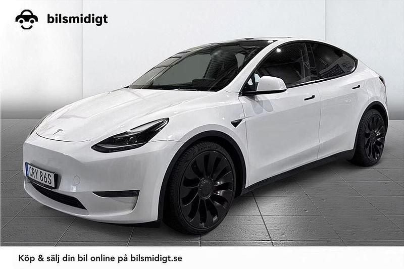 Vit Begagnad 2023 Tesla Model Y Performance SUV | 387 900 kr (Lite dyr) - Bild 1/3
