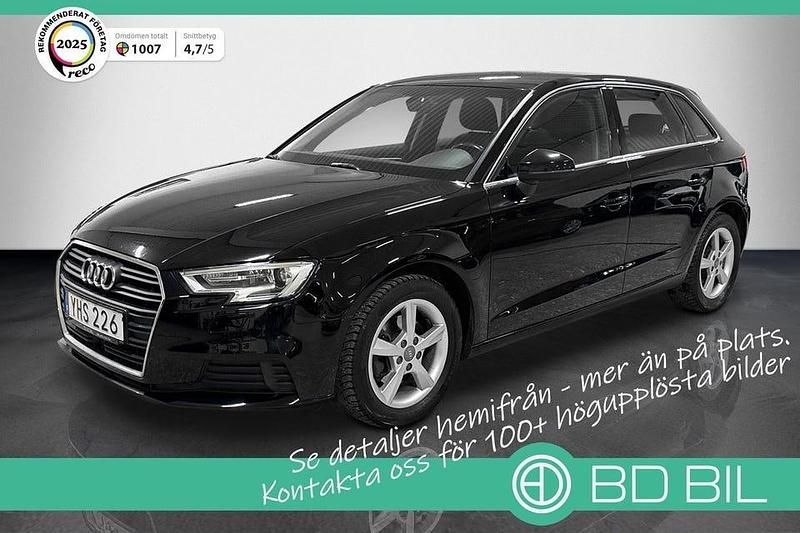 Svart Begagnad 2016 Audi A3 Sportback Comfort Halvkombi | 109 800 kr (Marknadspris) - Bild 1/4