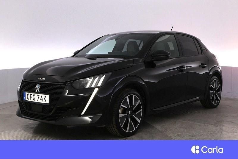 Svart Begagnad 2021 Peugeot e-208 GT Halvkombi | 206 900 kr (Marknadspris) - Bild 1/4