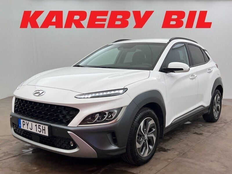 Vit Begagnad 2021 Hyundai Kona Advanced SUV | 204 900 kr (Bra pris) - Bild 1/4