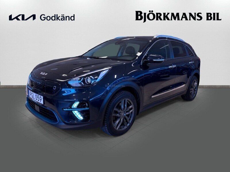 Blå (/b4u/ gravity blue) Begagnad 2021 Kia e-Niro Advance SUV | 289 000 kr (Marknadspris) - Bild 1/4