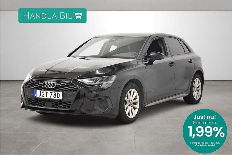 Svart Begagnad 2020 Audi A3 Sportback Halvkombi | 219 900 kr (Lite dyr) - Bild 1/3